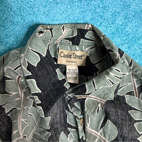 Vintage Cooke Street Shirt Mens Size L Floral Reverse Print Hawaiian Beach - Picture 13 of 16
